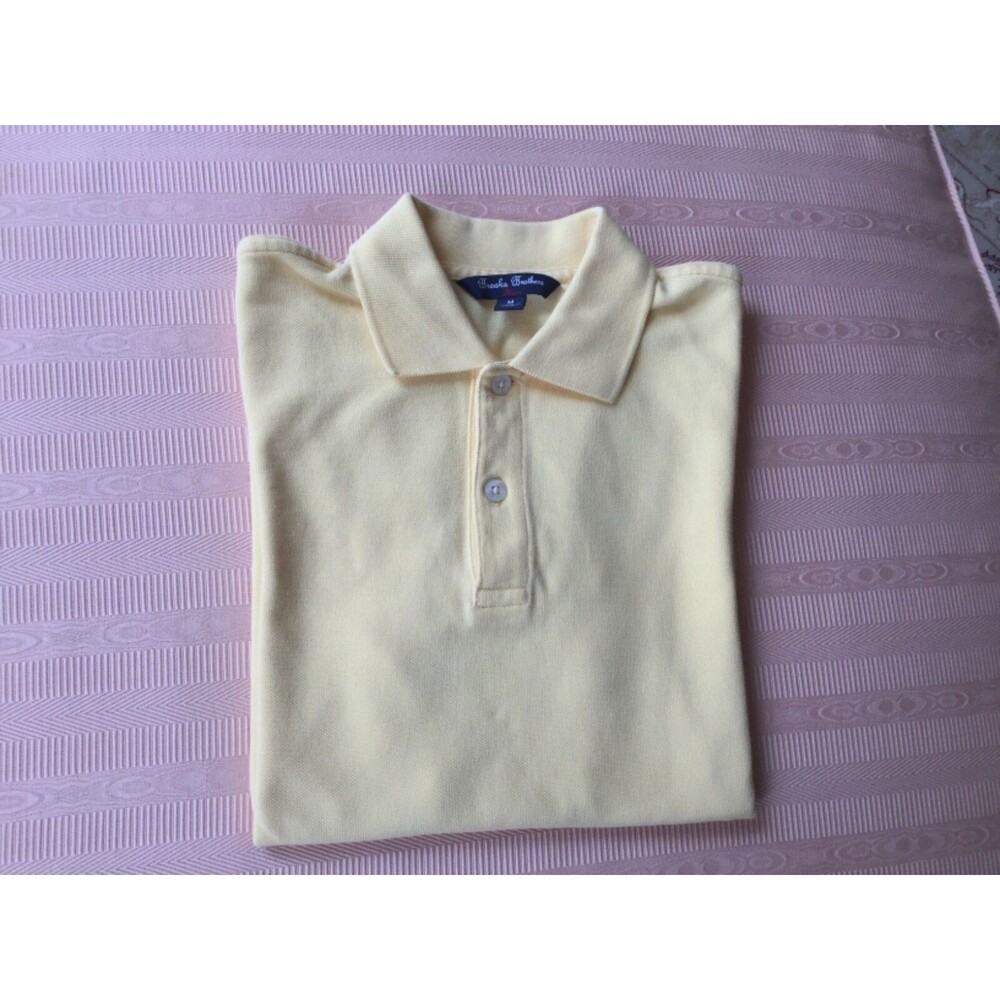 Boys Cotton Polo Shirt, Medium(10-12), Yellow, BrooksBrothers